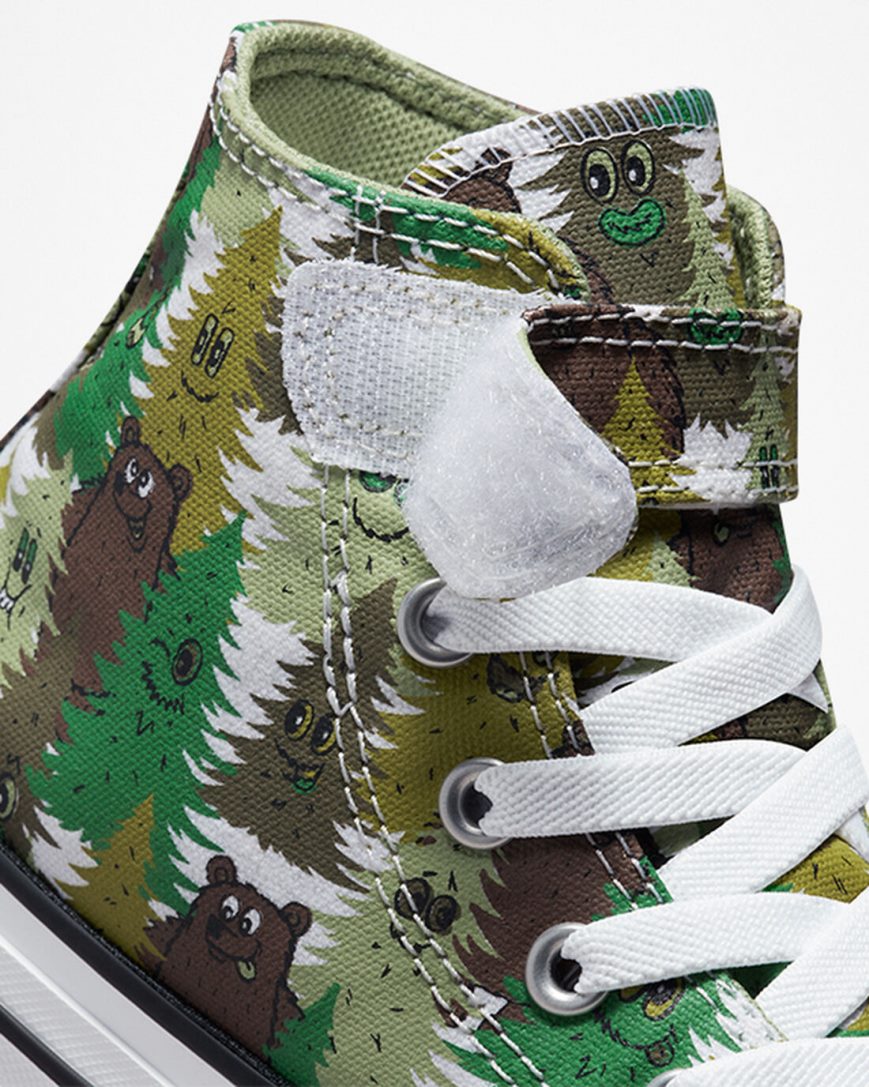 Zapatillas Altas Converse Chuck Taylor All Star Easy-On Forest Camo Niño Blancas Verde | PE 7E054L